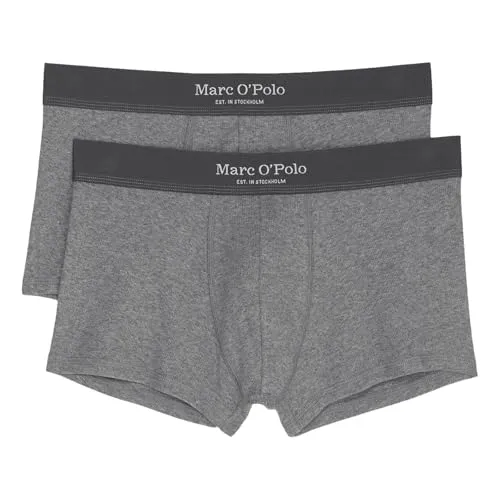 Marc O'Polo Boxer Iconic Rib (2er Pack) - nordic grey - Boxer anliegend mit flachen Nähten und elastischem Logobund für hohen Tragekomfort und perfekten Sitz, ideal für den täglichen Gebrauch.