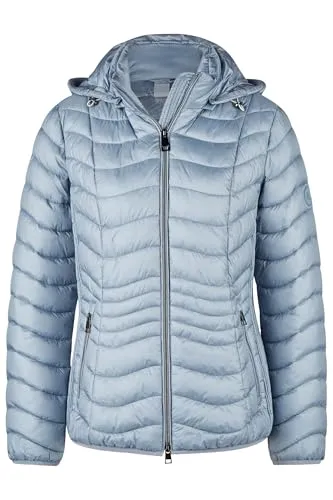 Barbara Lebek Kurzmantel Jacke Stepp mit Kapuze 48 EU - Funktionsjacke aus 100% Polyamid, ideal für kühle Tage mit modischer Steppoptik und praktischer Kapuze in stilvollem Ice Blue.