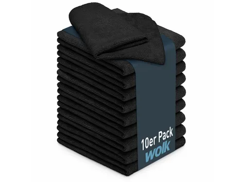 wolk Universaltuch (fusselfrei und frotteeartig) Mikrofasertuch (Polyester, 40x40 cm, 10er-Set, hygienisch auf 90° waschbar)