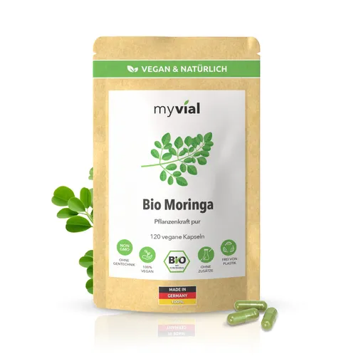 Bio Moringa Kapseln – 120 Stück – Reich an Vitaminen & Mineralien – Vegan & Natü