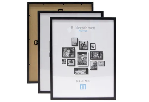 M MERCEO Bilderrahmen, 2er Set 40x50cm Bilderrahmen in schwarz (MDF, Acrylglas,Wandhalterung)