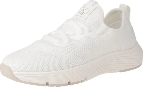 MARC O'POLO Damen Sneaker aus recyceltem Polyester, Gr. 41, weiß - Stylische und ultraleichte Damen-Strick-Sneaker aus recyceltem Polyester mit Memory Foam für exzellenten Komfort. Perfekt für Jeans und Chinos, mit modischen Akzenten und nachhaltigem Material.