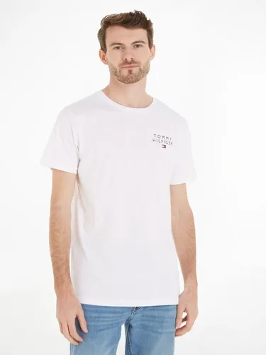 Tommy Hilfiger Herren T-Shirt Kurzarm Rundhalsausschnitt, Weiß, S - T-Shirts für Herren: Hochwertiges Kurzarmshirt aus 100% Übergangs-Baumwolle, ideal für jeden Anlass und mit hohem Tragekomfort.