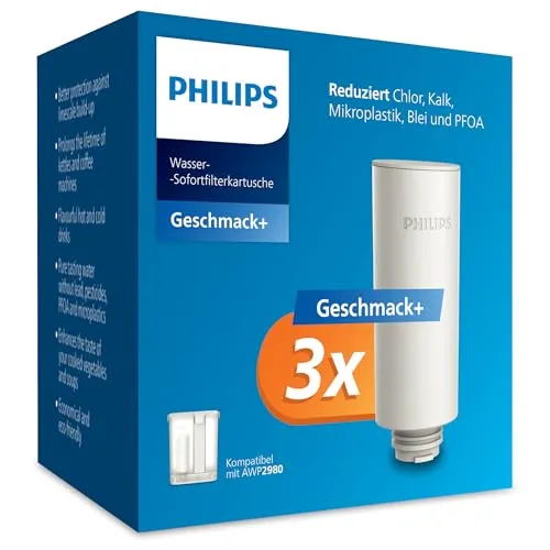 Philips Filter Micro X-Clean Instant-AWP225/24, Weiß - Wasserfilterkartuschen für Trinkwasser, 2x mehr Wasser in 4x weniger Zeit mit innovativer Aktivkohlefaser, spart über 300 Einweg-Kunststoffflaschen.