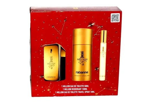 PACO RABANNE ONE 1 MILLION EDT 50 ml + 10 ml + 150 ml Deodorant - Entdecken Sie den einzigartigen Duft ONE 1 MILLION mit einem langanhaltenden, erfrischenden Spray und einem praktischen Deodorant für den täglichen Gebrauch.