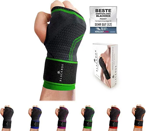 BLACKROX Handgelenkbandage - Verstellbar S–L für Sport & Alltag - Verstellbare Handgelenkbandage in grün, ideal für Sport und Alltag. Bietet optimalen Halt und Komfort für Ihre Handgelenke.