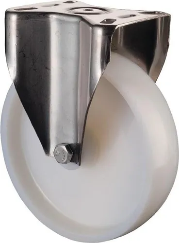 BS ROLLEN Bockrolle Edelstahl 150mm - 180kg Tragkraft - Rollenzubehör & Eisenwaren, langlebig und rostfrei für hohe Belastungen, ideal für industrielle Anwendungen.