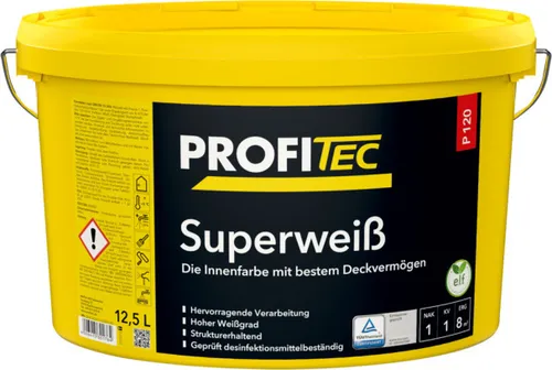 ProfiTec Superweiß P120, weiß, stumpfmatt, 12,5 Liter