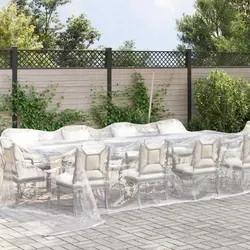 vidaXL Transparente Plane mit Ösen 4x12 m - Abdeckplane aus strapazierfähigem Polyethylen, wasserfest und ideal zum Schutz von Gartenmöbeln. Mit praktischen Ösen für einfache Befestigung und 70 % Transparenz für Sichtbarkeit.