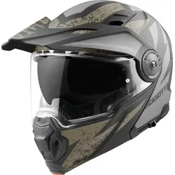 Bogotto FG-102 Safari Fiberglas Enduro Klapphelm Größe M - Motorradhelm mit leichtem Fiberglasdesign, integriertem Helmschirm und klarem Visier mit Pinlock-Vorbereitung für optimale Sicht und Sicherheit beim Fahren.
