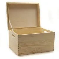 HolzFee Holzkiste 40 x 30 x 22,5 cm Aufbewahrungsbox Holz mit Deckel und Grifflöcher