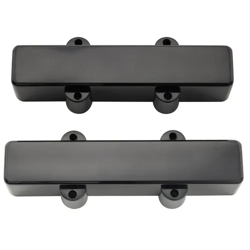 Musiclily Pro 2Pcs Black Plastic F91.6/R95mm Pickup Covers For Fender Jazz Bass