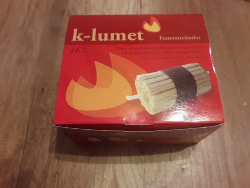 k-lumet Grillanzünder - Umweltfreundlich und Schnellanzündend - Grill-Werkzeuge: 16 umweltschonende Feueranzünder aus Weichholz für schnelles und sicheres Anzünden von Grill und Kamin.