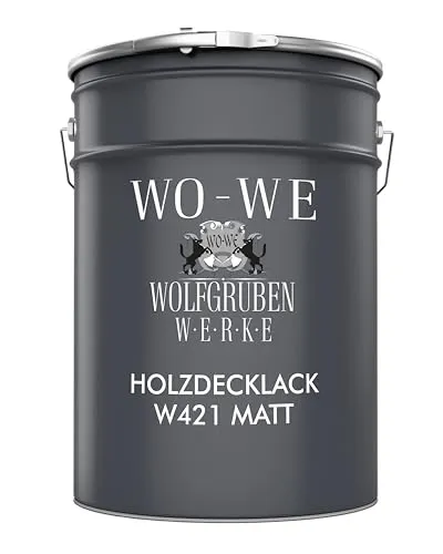 WO-WE Holzlack W421, Matt, Wasserbasis - Hochwertiger Holzlack für Möbel, Türen und Böden. Ideal für Innenräume, da geruchsneutral und schnell trocknend. Ergiebig mit hoher Deckkraft, einfach mit Rolle oder Pinsel aufzutragen.