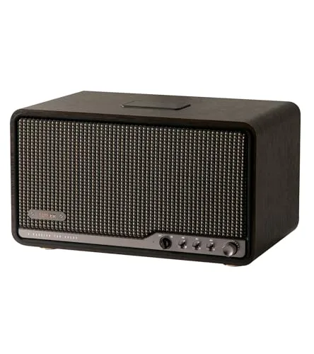 Edifier S300 Kabelloser Hi-Fi-Tischlautsprecher mit AirPlay 2 für mehrere Räume, 80 W Leistung, 2-Wege-Aktivweiche, Hi-Res-Audio, Retro-Bluetooth-Lautsprecher mit Fernbedienung – Schwarzes Walnussholz