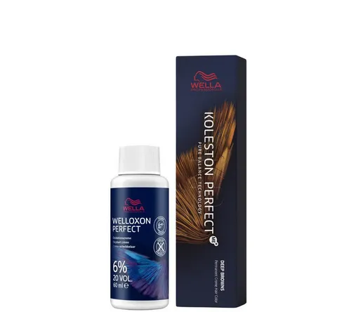 Wella Professionals Haarfarbe Koleston Deep Browns 60ml + Welloxon Perfect 6% 60ml