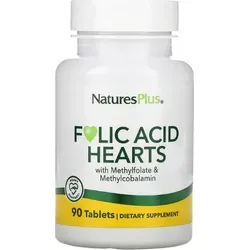 Natures Plus Folic Acid Hearts- 90 Tabletten