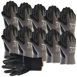 vasalat Maxiflex Ultimate 10 Paar mit 1 Paar vasalat Handschuh - Größe 11 (XXL) - Arbeitshandschuhe mit Nitril-Beschichtung für optimalen Grip und 360° Atmungsaktivität, ideal für Heimwerker und Handwerker.
