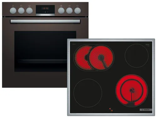 Bosch HND411LM62 Set Einbauherd HEA513BM2 + Glaskeramikkochfeld NKN645GA2E