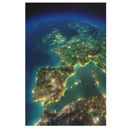 Weltkarte 1000 Teile Holzpuzzle,einzigartiges Puzzle, Geschenk Für Erwachsene,Familienspiel,Herausforderungsaktivität,78×53cm
