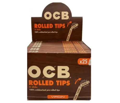 OCB Virgin Rolled Tips in Stick 500 Stck