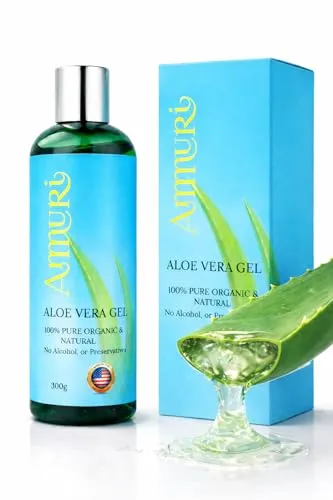 Pure Organic Aloe Vera Gel – Frisch Geschnitten, Natürlich, Bestens Geeignet für Akne, Psoriasis & Körperpflege, Gesichtspflege, Ohne Klebrige Rückstände – Für Alle Hauttypen Geeignet – 300 gm