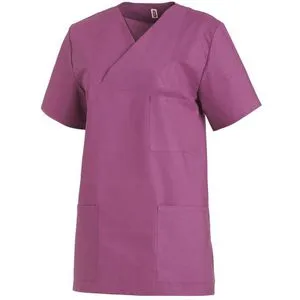 Leiber Kasack Schlupfjacke 08/769/19, Unisex, brombeer - Arbeits- & Schutzkleidung, bequeme Schlupfjacke aus 50% Baumwolle, waschbar bis 95°C und ideal für Klinik und Pflege, mit praktischen Taschen und komfortablen Seitenschlitzen.