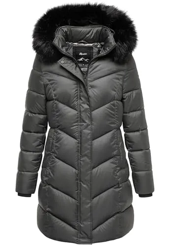 REPUBLIX Damen Gefütterte Winterjacke RJ-8020 Dunkelgrau XL - Moderne Damen Winterjacke von REPUBLIX – elegant mit Steppoptik und femininer Passform. Der Kunstfellkragen sorgt für zusätzlichen Komfort. Pflegeleicht und langlebig aus 100% Polyester. Vielseitig kombinierbar in 4 Farbvarianten.