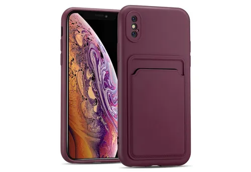 CoolGadget Handyhülle Card Case Handy Tasche für Apple iPhone X, iPhone XS 5,8 Zoll, Silikon Schutzhülle mit Kartenfach für iPhone X / XS Hülle