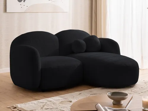 S-Style Möbel Ecksofa Nuvola aus Bouclé-Stoff – Stilvolles Design mit hohem Sitzkomfort - Das Ecksofa Nuvola vereint modernes Design und hohen Komfort. Gefertigt aus hochwertigem Bouclé-Stoff und mit Wellenfederung, bietet es eine elegante Lösung für kleine Räume und ist ideal für stilbewusste Wohnkonzepte.
