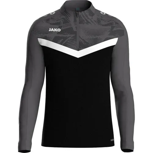 JAKO Ziptop Kinder Unisex Iconic Gr. 152 Schwarz/Anthrazit - Pullover für Kinder mit Keep Dry Funktion und wärmendem Fleece-Innenfutter, perfekt für Sport und Freizeitaktivitäten.