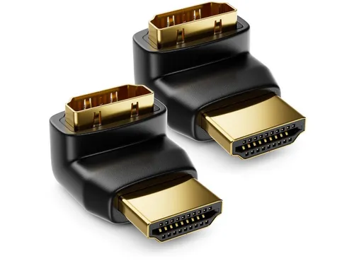 deleyCON deleyCON 2 HDMI 90° Winkeladapter im Set HDMI Typ A 4K UHD 3D Full HD HDMI-Kabel