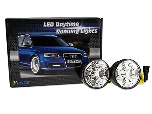 Vinstar 4 Emitter LED Tagfahrlicht 6000K Rund Ø 70mm inkl. Relais E-Prüfzeichen