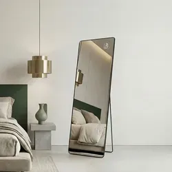 SONGMICS Ganzkörperspiegel mit Vergrößerungsspiegel, 160 x 50 cm, schwarz - Eleganter Ganzkörperspiegel mit zusätzlichem Vergrößerungsspiegel für präzise Outfit-Checks. Sicherheitsglas und robustes Design garantieren Langlebigkeit und Sicherheit. Ideal für jeden Raum!