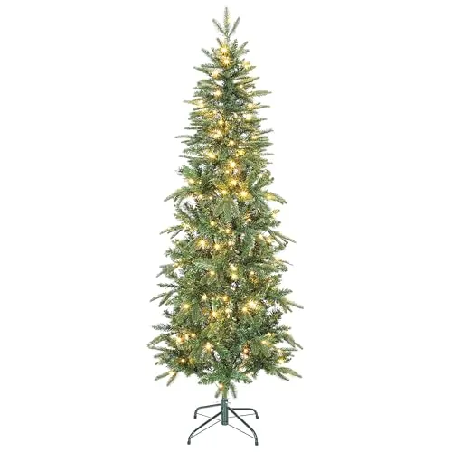 HOMCOM Künstlicher Weihnachtsbaum mit 200 LEDs, 180 cm