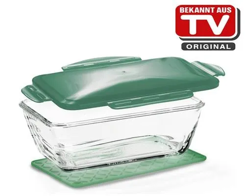 GENIUS Nicer Dicer Chef S Glasschüssel 1,7 Liter in grün von Genius