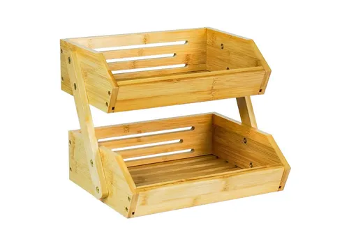 AdelDream Obstschale aus Bambus - Vielseitiger Servierkorb - Obstschalen aus Bambus, ideal als Servierkorb oder Snack-Ausstellungsständer, um Ihre Früchte und Snacks stilvoll zu präsentieren.