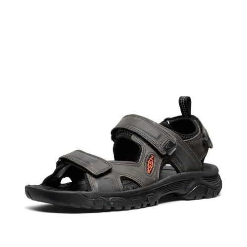 KEEN Herren Targhee 3 Open Teen Sandalen, Grey Black, 41 EU - Wanderschuhe mit All-TERRAIN Gummi-Außensohle für hervorragende Traktion und Komfort, ideal für heiße Tage in der Natur.