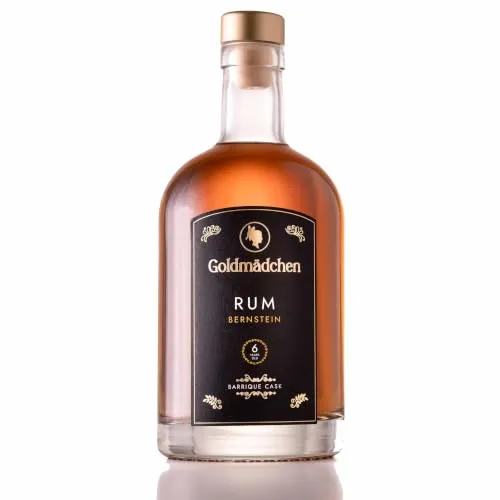 Goldmädchen Rum Bernstein | Premium Rum aus Bio-Zuckerrohrmelasse | Gereift in 6 Fässern | Weich mit Aromen von Vanille & Karamell | 42% Vol. | 500ml