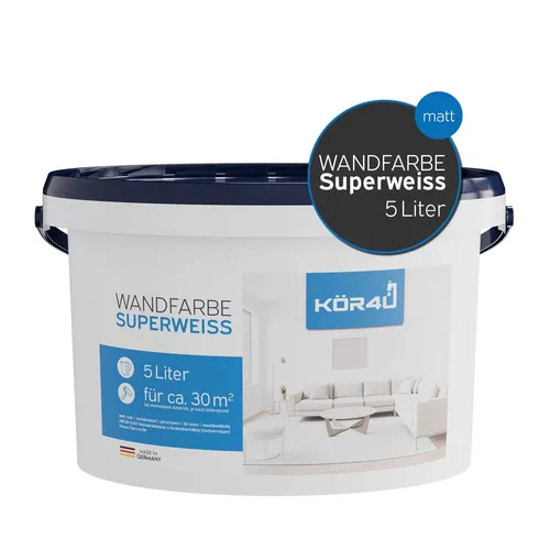 kör4u Wandfarbe superweiss 5 Liter