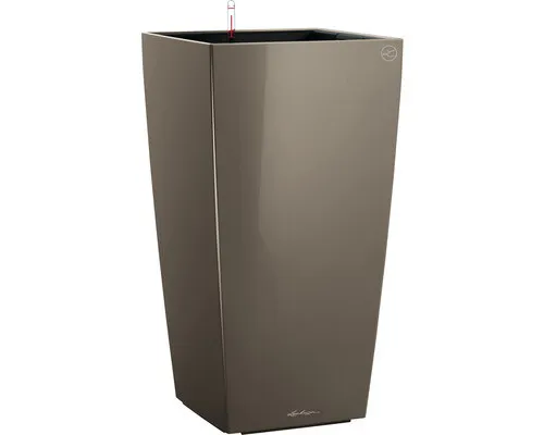 LECHUZA CUBICO Premium 50 taupe hochglanz in beige von Lechuza