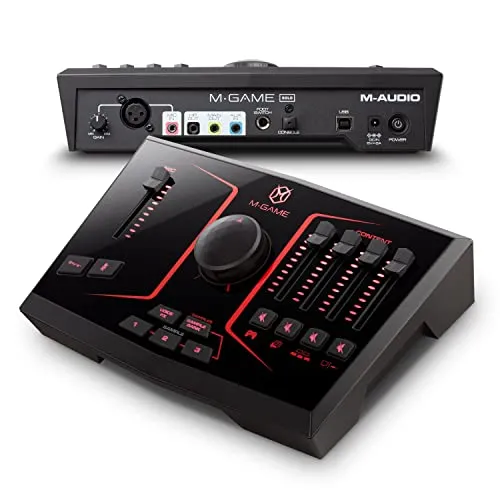 M-Game Solo USB Audio-Interface - Audio Interface für Streaming und Content-Creation; bietet 4 Kanäle, Mikrofoneingang mit Phantomspeisung und umfangreiche Effekte für professionelle Audioqualität.