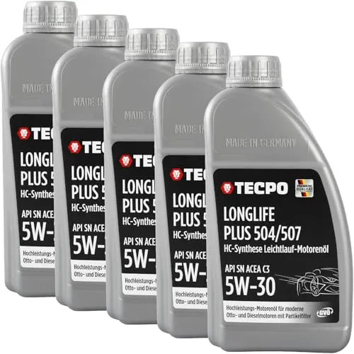 TECPO Motoröl 5 Liter 5W-30 LONGLIFE Plus HC Synthese ACEA C3 API SN / 504/507 / 229.31 229.51 / LL-04 C30