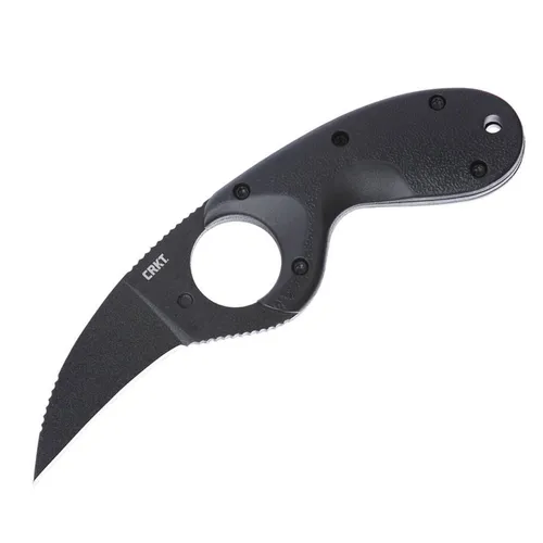 CRKT Bear Claw GRN All Black Outdoormesser - Schwarzes Taschenmesser mit 8 cm Klinge, 14,4 cm Gesamtlänge und leichter Kunststoff-Griff, ideal für Outdoor-Abenteuer, inklusive Nylonscheide mit Clip.