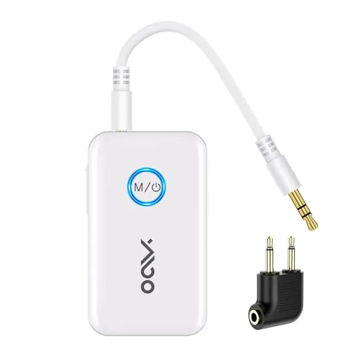 YMOO Bluetooth-Audioadapter 5.3 - 2-in-1 Transmitter und Empfänger - USB-Bluetooth-Adapter mit aptX Low Latency für verzögerungsfreies Audio. Genießen Sie Musik über 100 Fuß Distanz mit bis zu 22 Stunden Betriebszeit!
