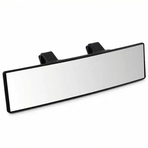 QWORK® Auto Rückspiegel, Panorama Innenspiegel zum Anklipsen, für Auto, SUV, Truck, 30 x 8 cm