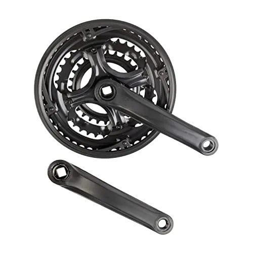 Resul Kettenradgarnitur 3-fach 28-38-48 Zähne - Kurbel & -garnituren mit 170 mm Stahlkurbel, ideal für präzises Schalten und langlebige Leistung, inkl. Kettenschutzring für zusätzlichen Schutz.