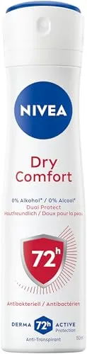 NIVEA Dry Comfort Deo Spray, antibakterielles Antitranspirant für ein trockenes Hautgefühl, Deodorant mit 72h Schutz und 0% Ethylalkohol (150 ml)