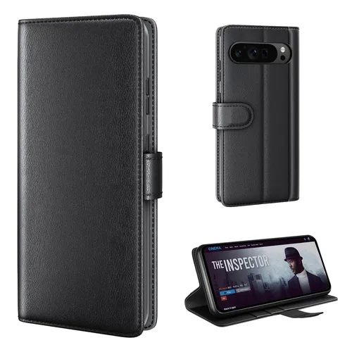 ECHT LEDER Handyhülle für Google Pixel 9 Pro Cover Case Hülle Klapphülle Schwarz