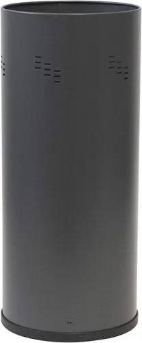 Kela Schirmständer Swing dunkelgrau - Schirmständer aus Edelstahl mit modernem Design und umlaufendem Lochmuster, ideal zur platzsparenden Aufbewahrung von Schirmen und Gehhilfen, mit Wasserauffangfunktion und rutschfester Unterseite.